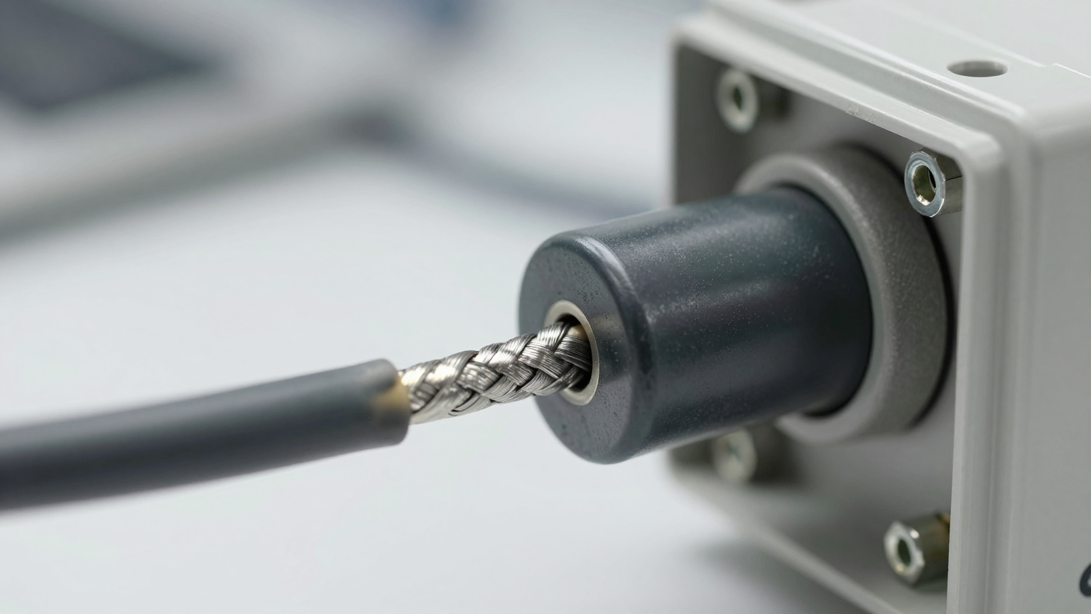 Oscilloscope showing voltage drop on a DC power bus during compressor startup.