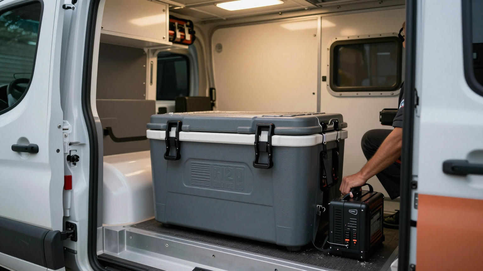 DATA: comparison chart of thermoelectric versus vapor-compression cooling performance across ambient temperature range for medical transport