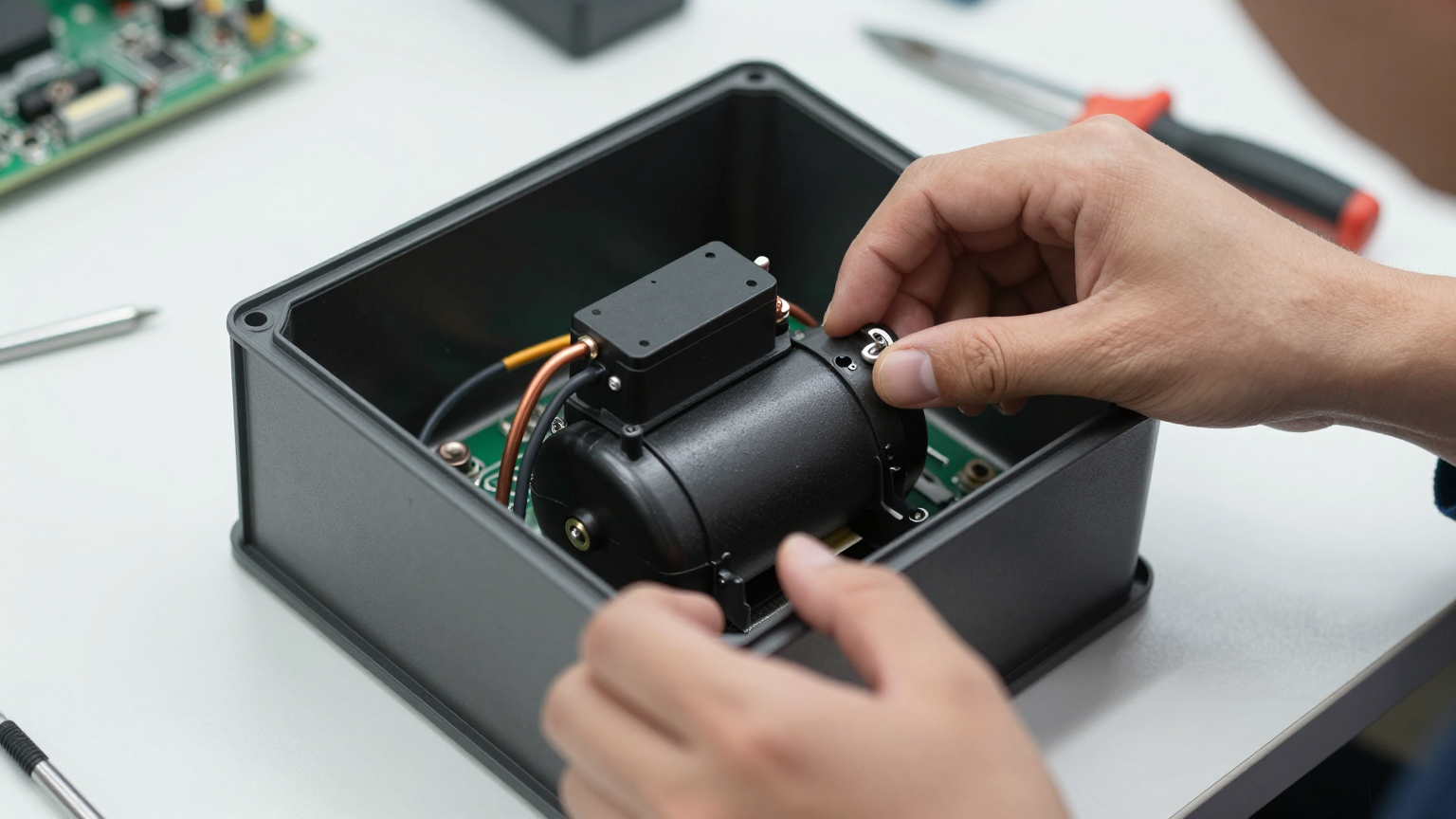 Diagram showing thermal load impacting a sensitive electronic component in a portable device.