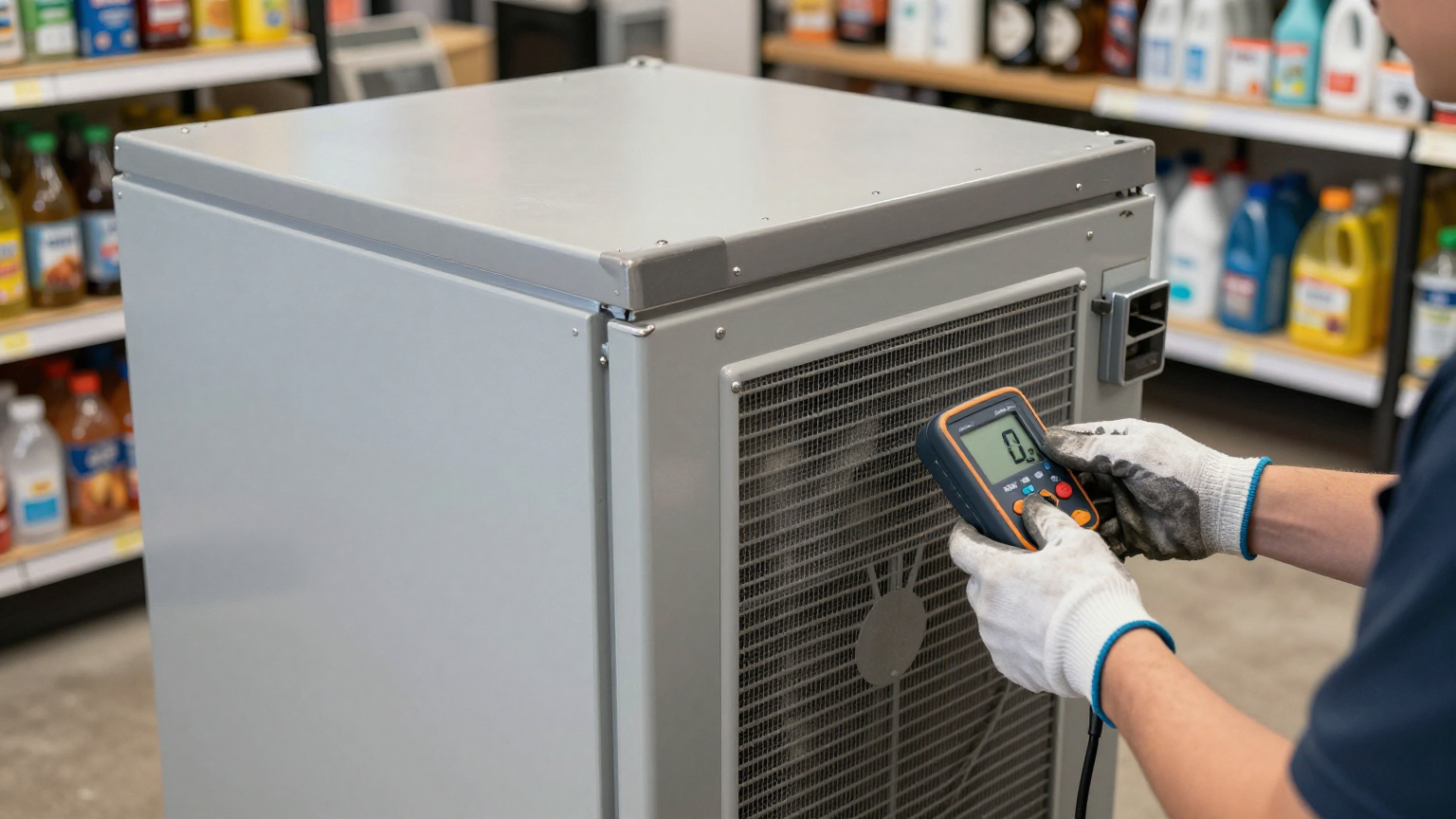 Pre-production thermal validation setup with instrumented condensing unit in production-representative enclosure