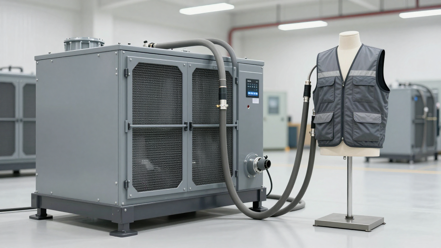 A simplified qualitative graph showing how a pump's flow rate decreases as system resistance from hoses and fittings increases.