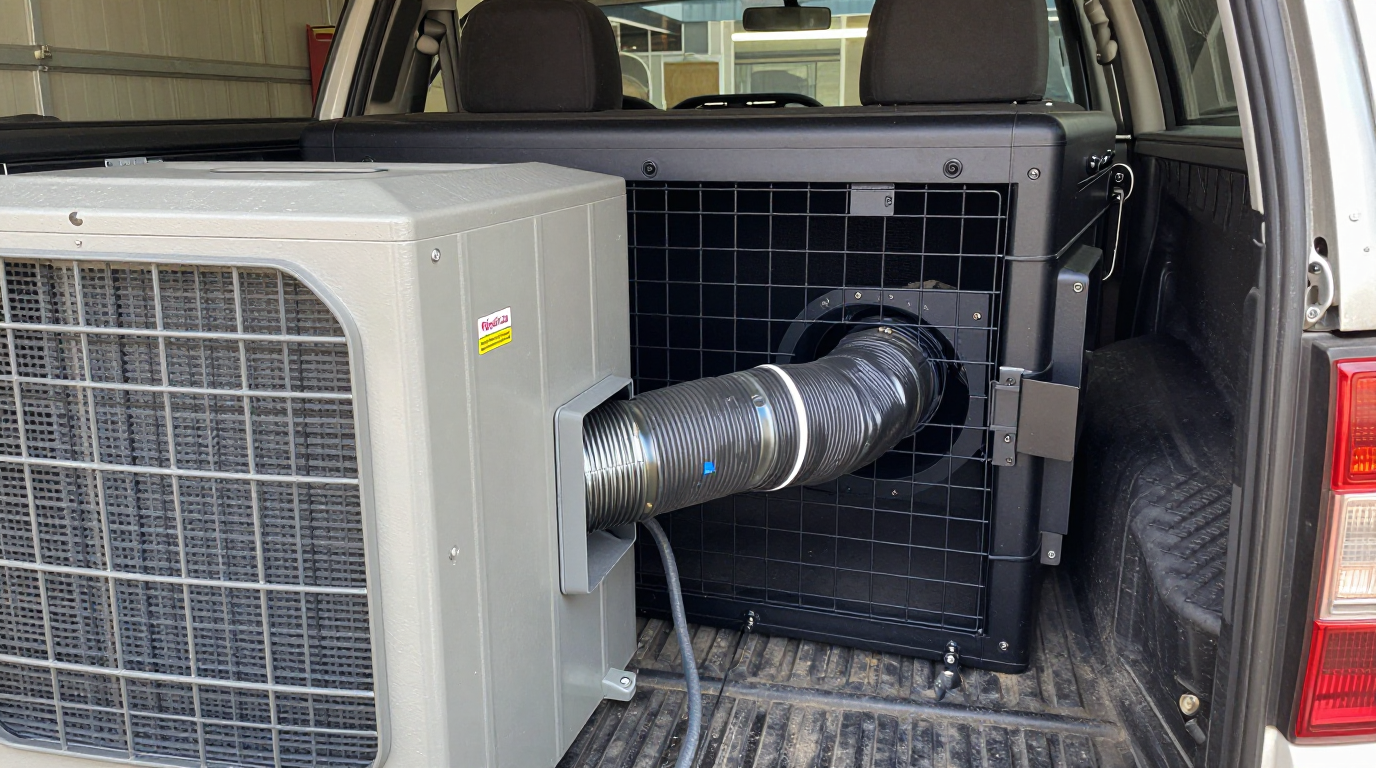 Dog Crate With Air Conditioning And Cooling Tower