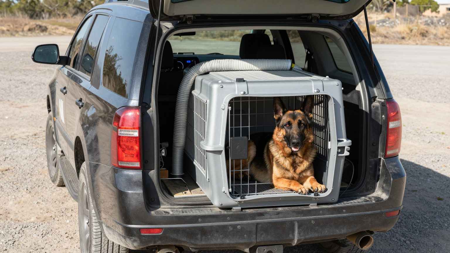 Curated visual reference: Visual Reference: Dog Crate Air Conditioner Active Cooling For Working Dogs