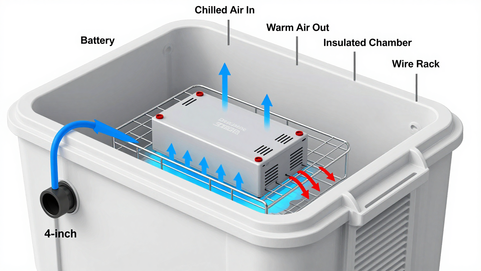 Thermal image comparison of fan vs AC cooling