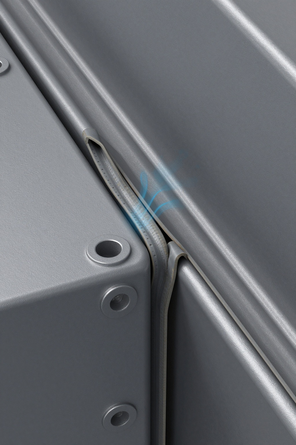 Diagram showing thermal expansion forces on enclosure cutout sealing reliability