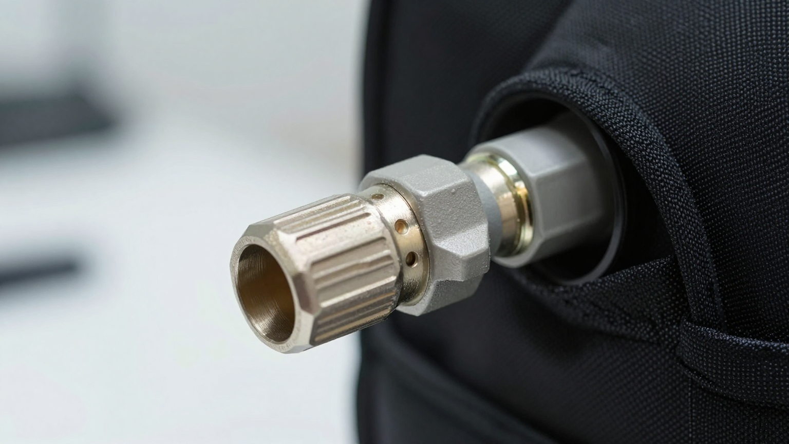 A firefighter sitting in a rehab zone, connected to a cooling unit.