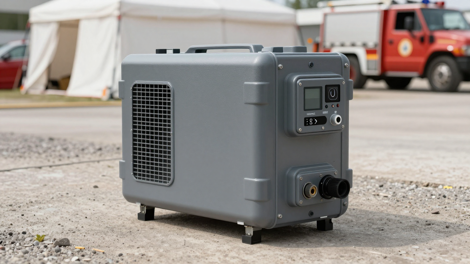 Close-up of the quick-disconnect couplings on the cooling vest and hose.