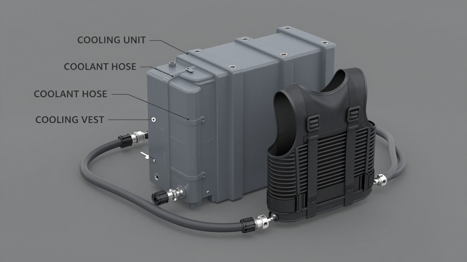 The main AlphaCooler cooling unit, showing its durable casing and controls.
