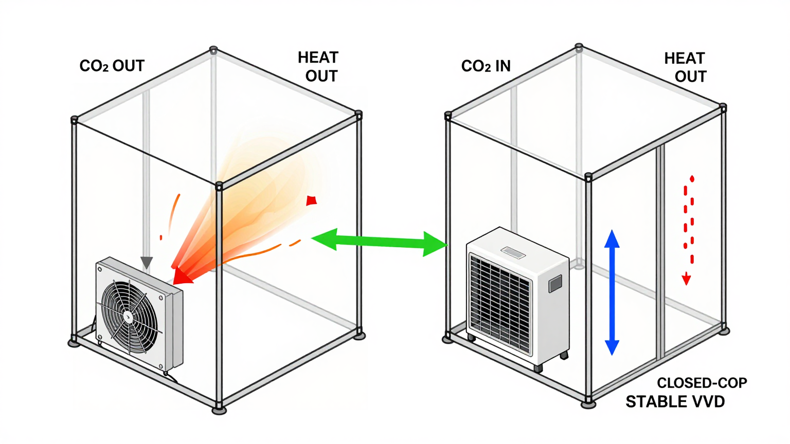 LED grow lights generating heat inside a sealed grow tent