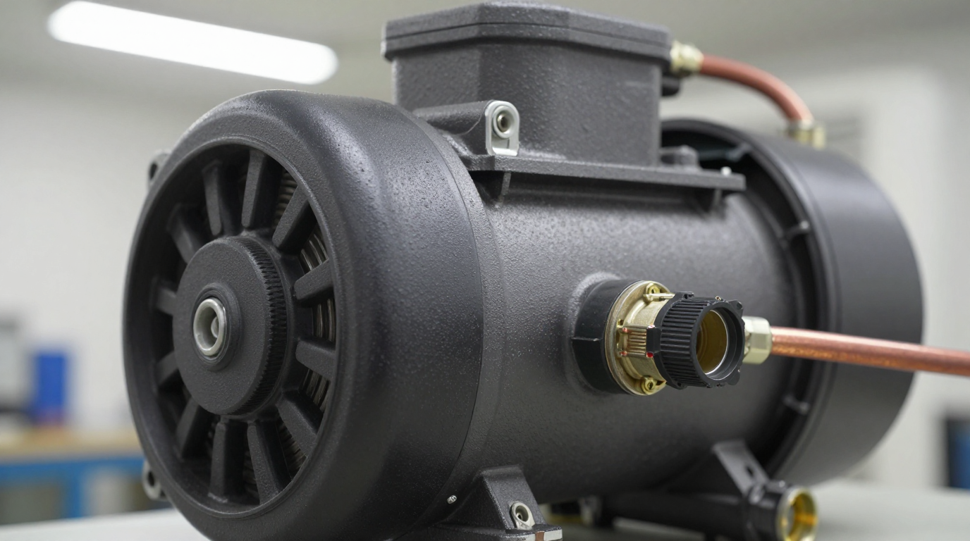 Compact split-type DC air conditioner components showing evaporator and condenser dimensions
