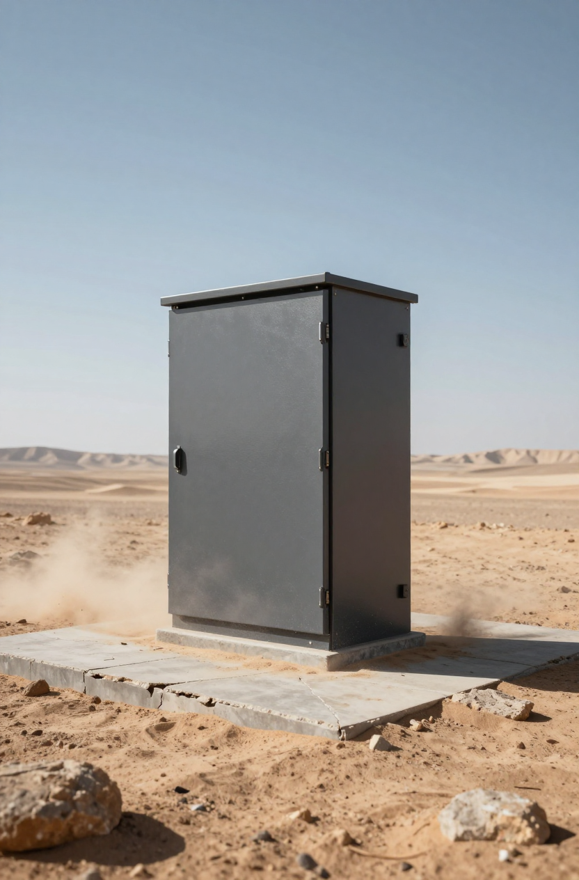 Internal view of a micro ac for outdoor electrical cabinet showing evaporator and condenser loops