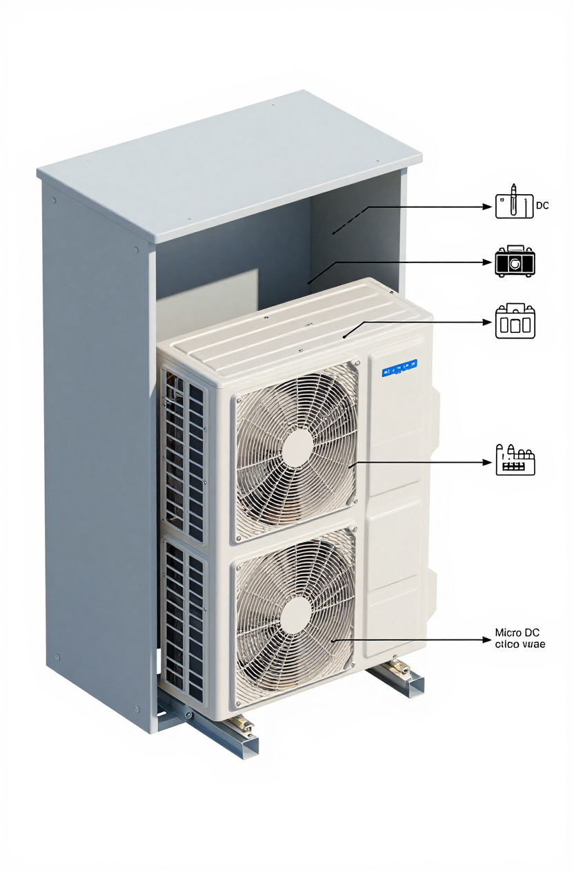Installation schematic for micro ac for outdoor electrical cabinet