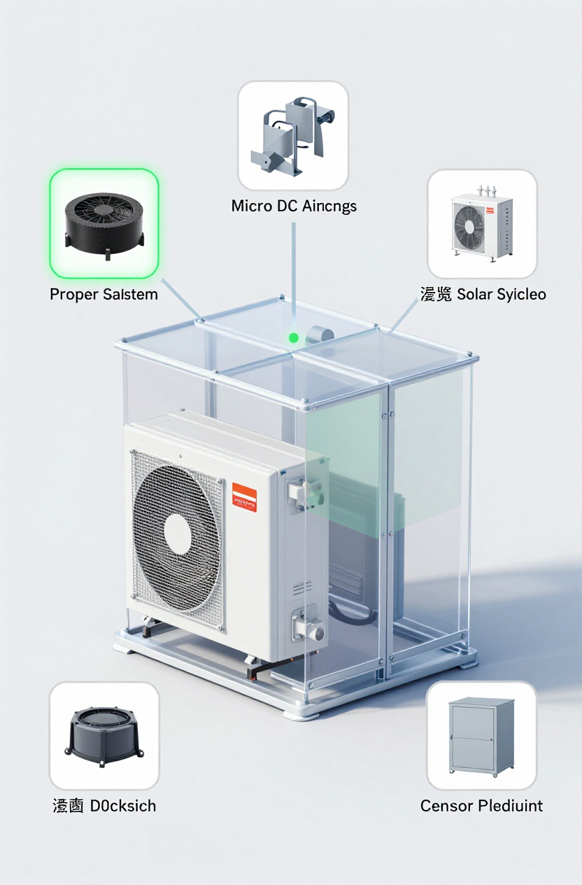 technician inspecting a remote cabinet cooling system