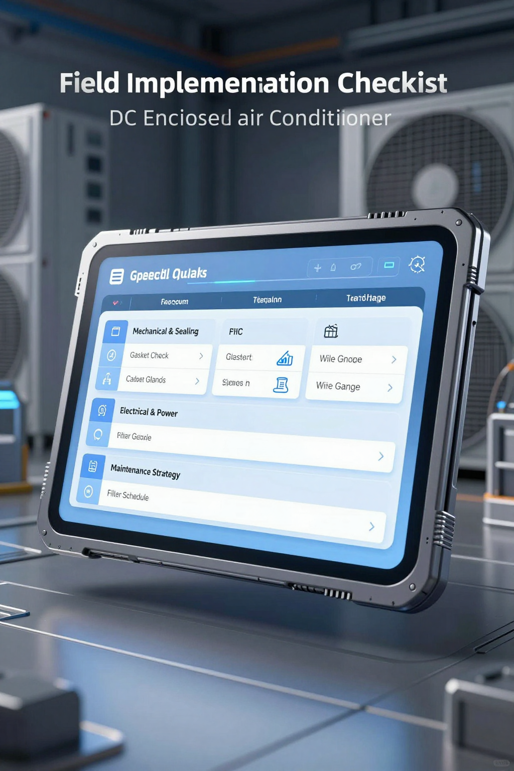 Maintenance checklist for dc enclosure air conditioner