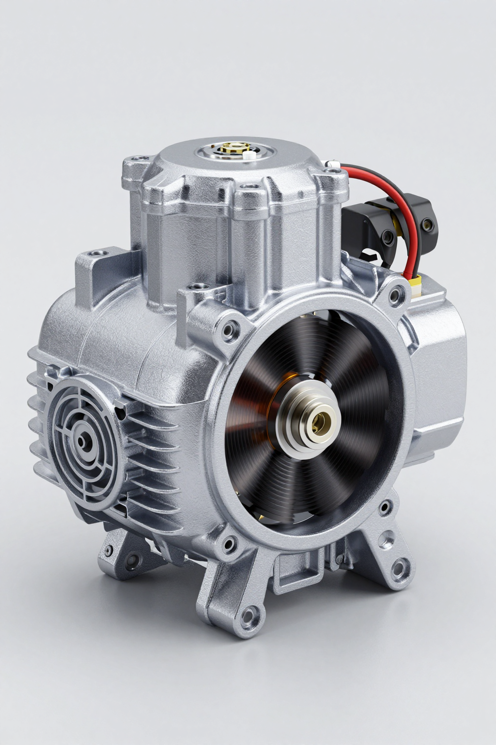 Close up of a micro DC compressor used in servo cabinet cooling