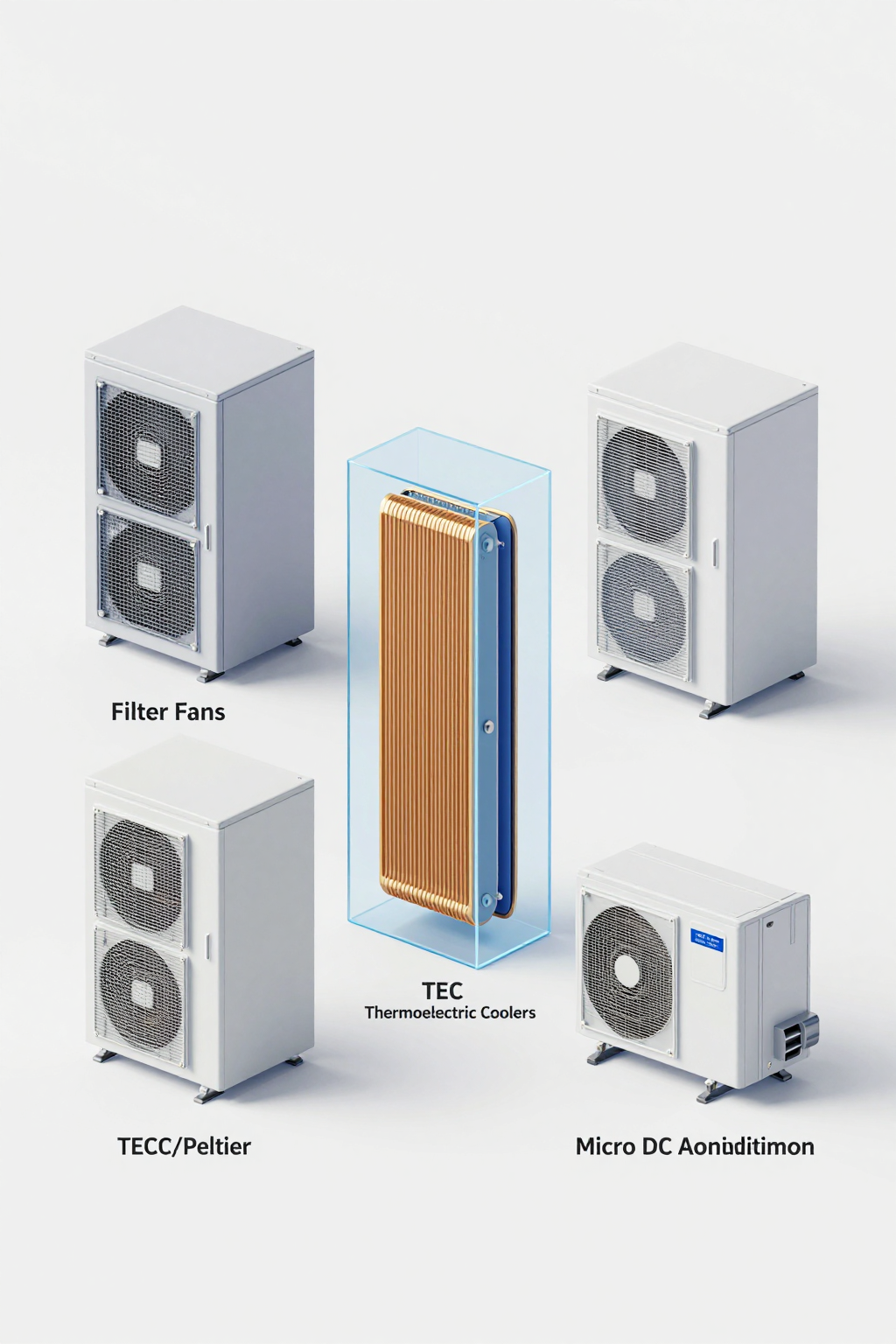 Engineer performing micro DC air conditioner validation test on a sealed outdoor cabinet