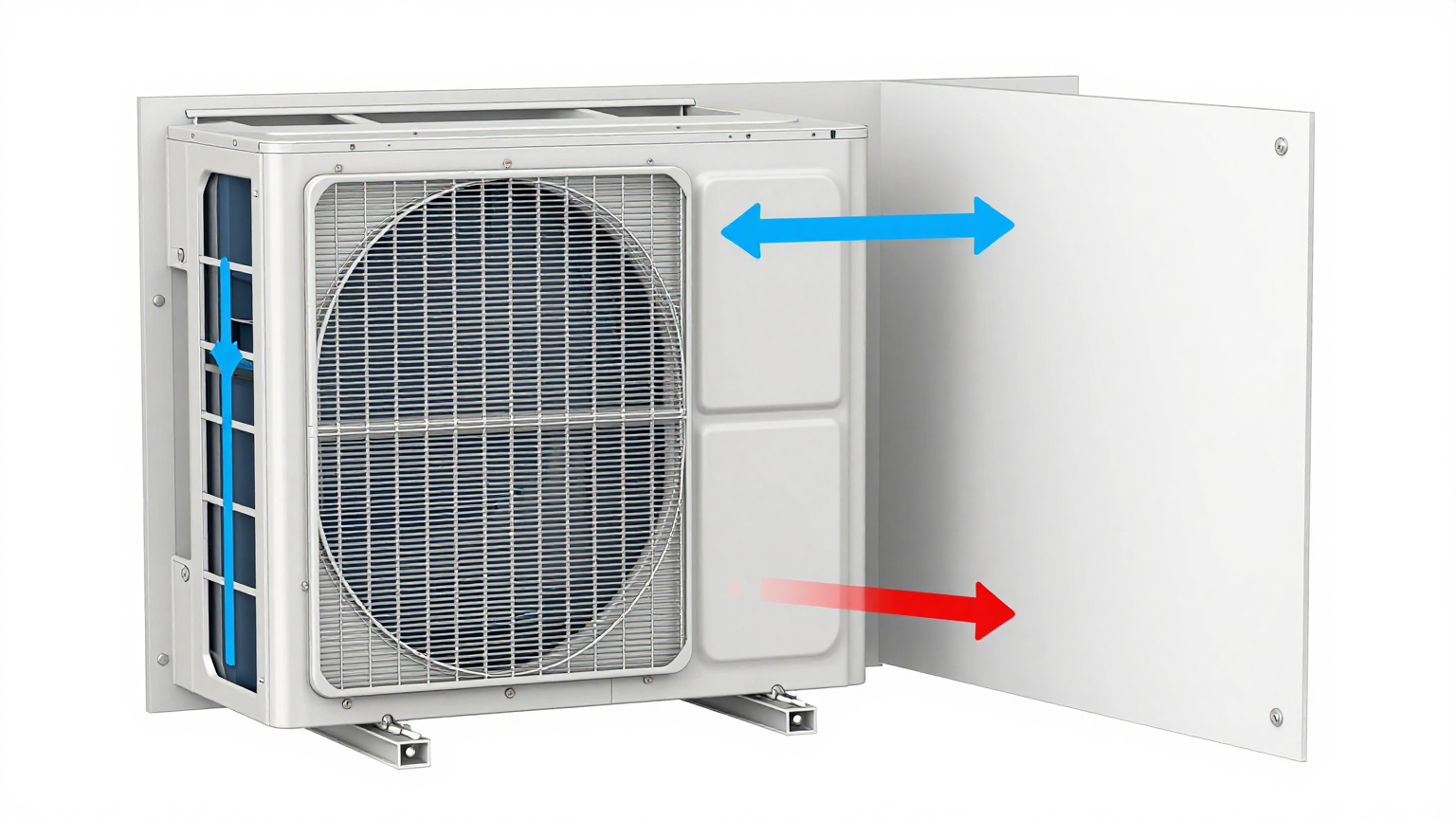 A compact Micro DC Aircon unit mounted on an industrial electronics enclosure, showing its small footprint.
