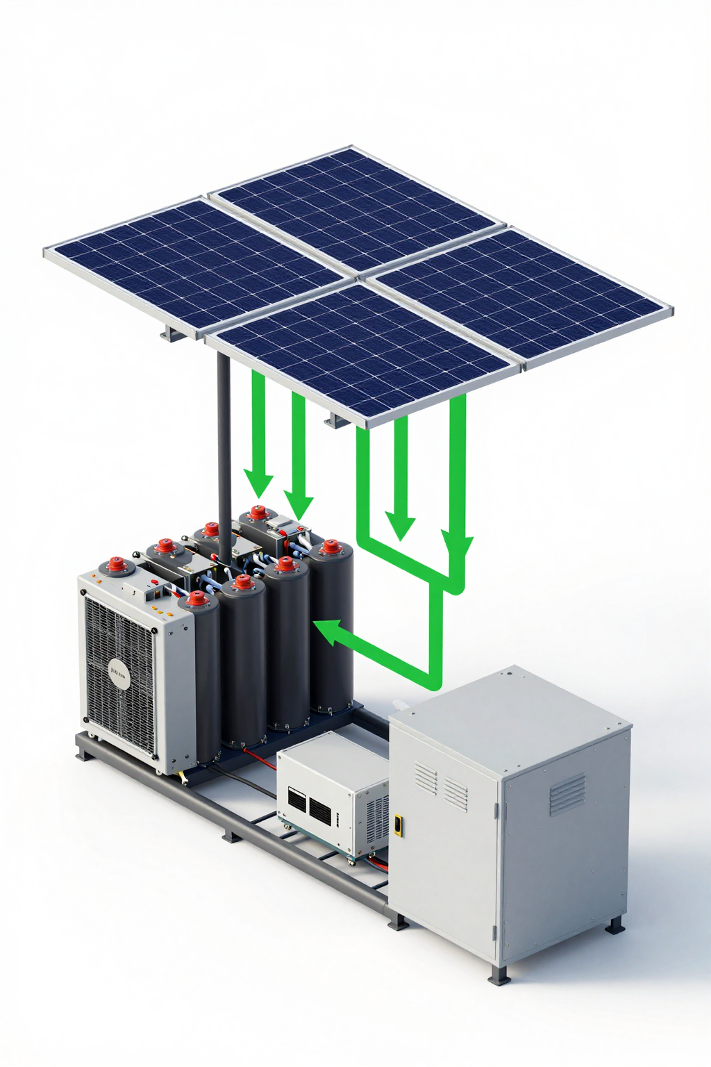 Off-grid enclosure cooling system schematic for remote telecom site