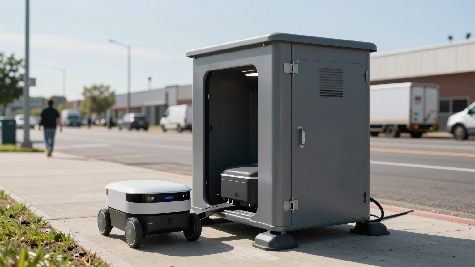 Multi-robot outdoor docking station with sealed cooling system