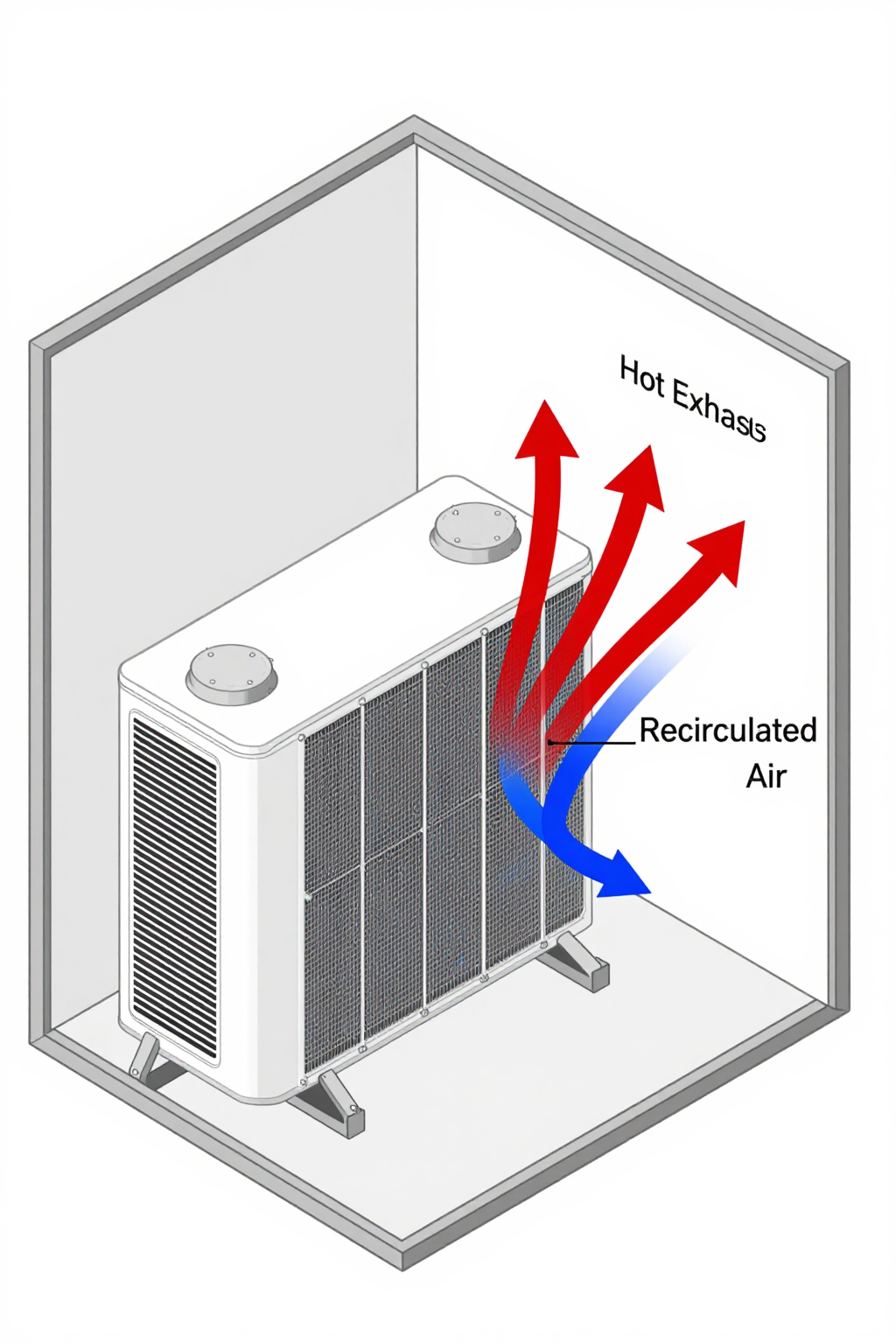 A digital manifold gauge showing extremely high head pressure (350+ psi) during a heatwave test