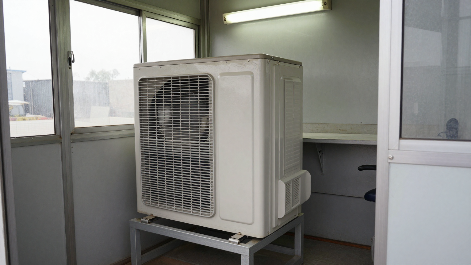 Ideal installation diagram for a guard booth with proper clearances