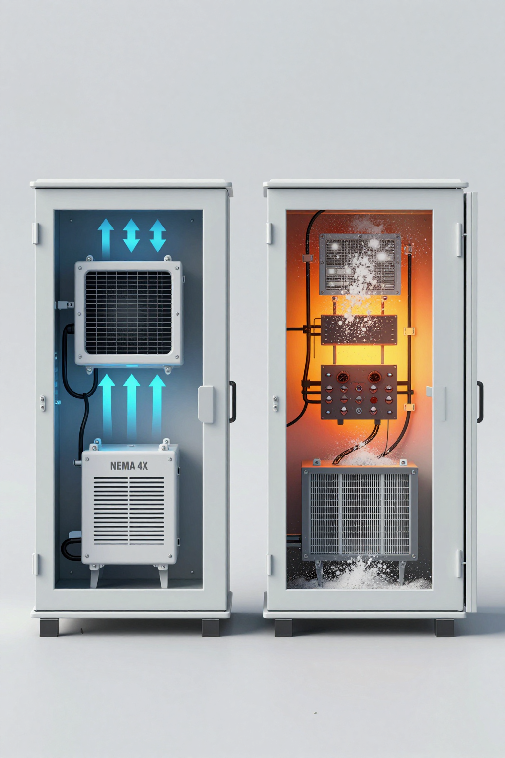 Thermal imaging of outdoor kiosk showing heat accumulation