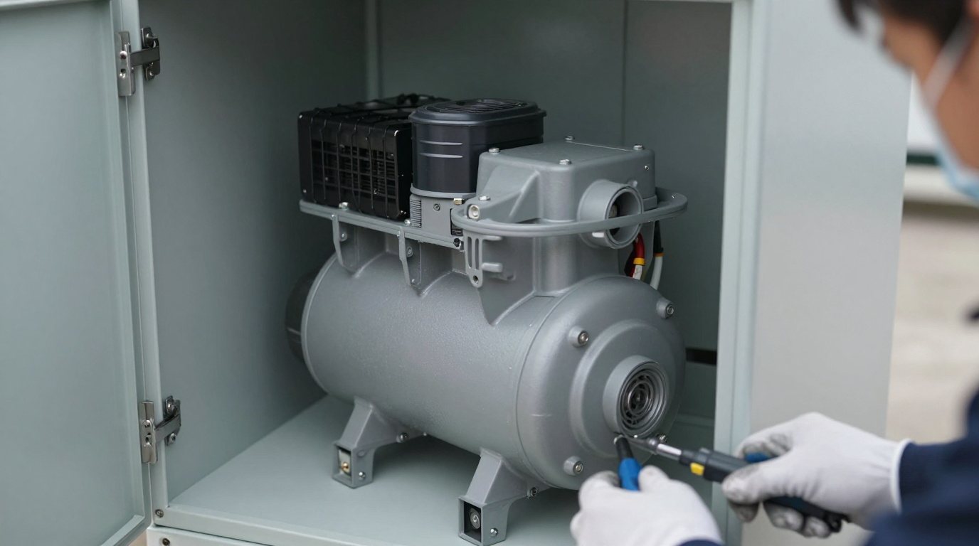 Diagram showing the airflow of a closed-loop cooling system, with separate internal and external air paths.