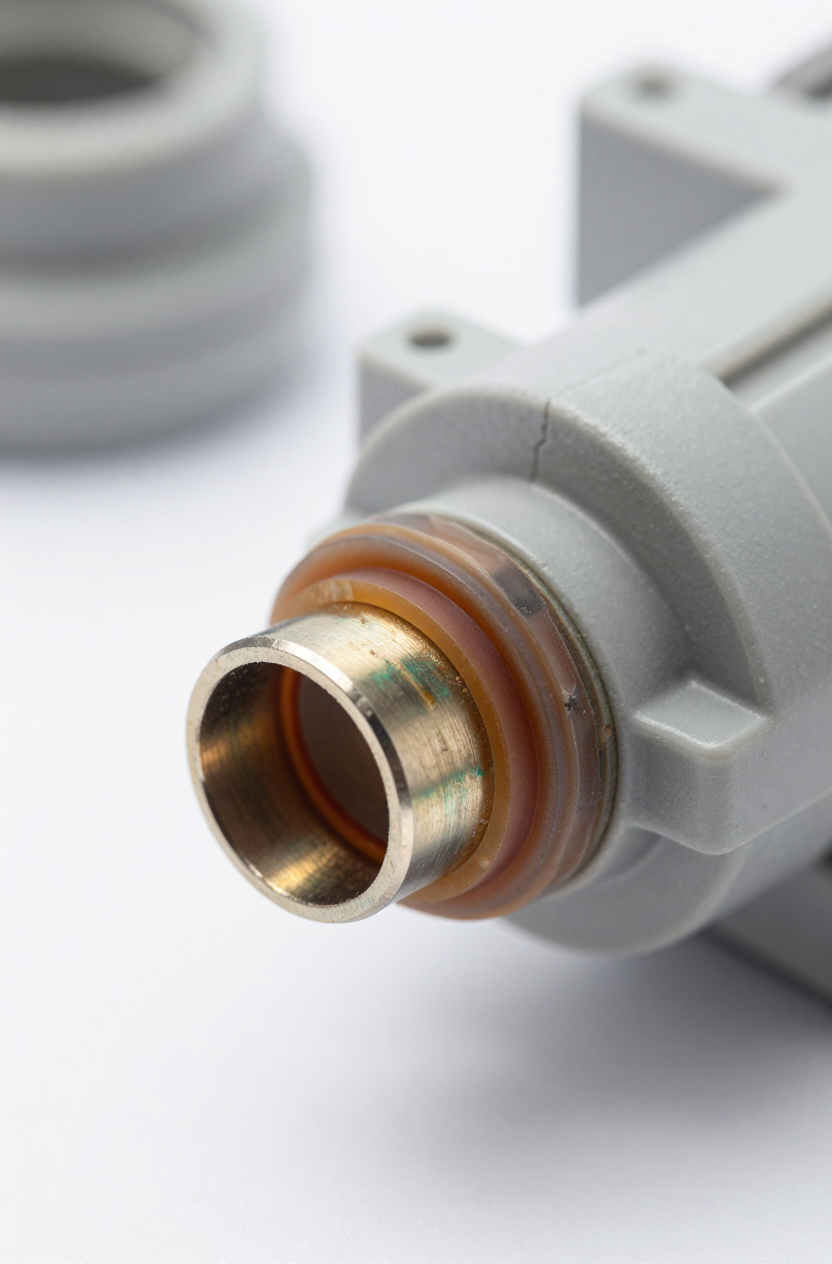 Technician inspecting cooling unit connectors during washdown