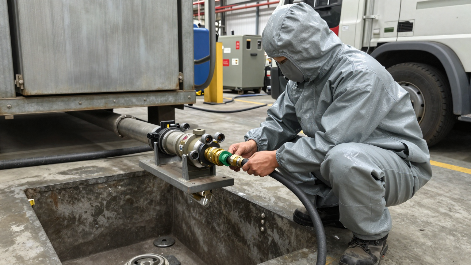 A set of protective dust caps for quick disconnect fittings, an essential part of preventative maintenance.
