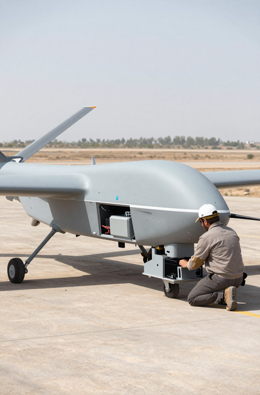 An engineer reviewing a thermal image of a UAV payload, identifying hot spots and airflow patterns.